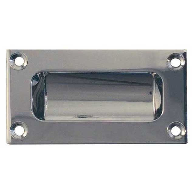 Rectangular Flush Cabinet Door Pull - 102mm - Polished Chrome - tradefit