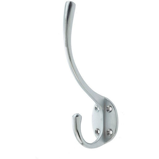 Hat and Coat Hook - 142mm - Satin Chrome - tradefit