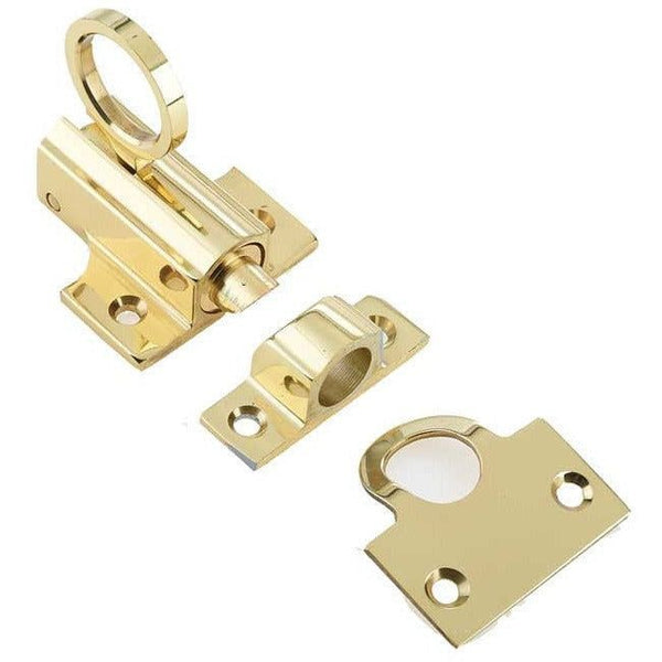Universal Fanlight Window Catch - 45mm - Polished Brass - tradefit - Featured Image