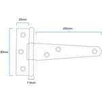 Medium Tee Door and Gate Hinge - 10 inch - Zinc Plated - tradefit - 2