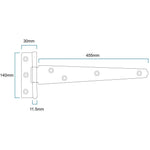 Medium Tee Door and Gate Hinge - 18 inch - Black - tradefit - 3