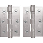 Satin Stainless Fire Door Hinges - 3 Inch/76mm - Grade 7 Steel Ball Bearing - Pack 2 - tradefit - 1