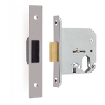 Oval Profile Deadlock Case - 76mm Case 57mm Backset - Satin Chrome - tradefit - 1