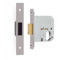 Oval Profile Deadlock Case - 76mm Case 57mm Backset - Satin Chrome - tradefit