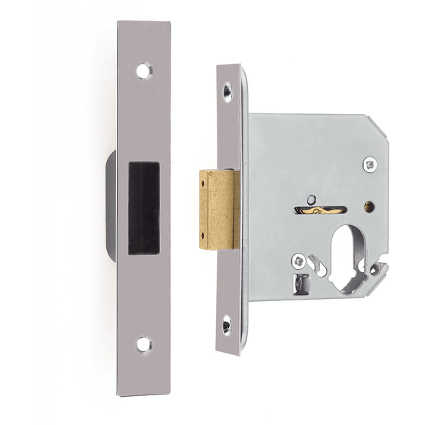 Oval Profile Deadlock Case - 76mm Case 57mm Backset - Satin Chrome - tradefit - Featured Image