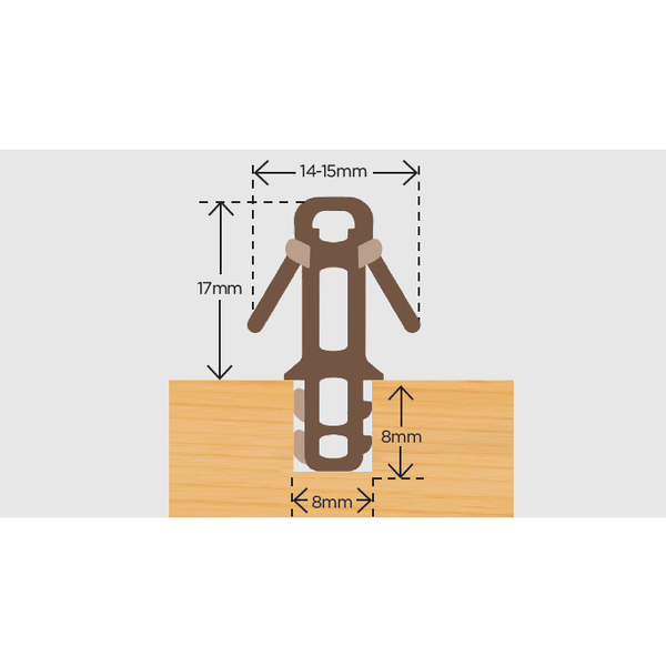 Sash Window Flip Parting Bead Brown 12mm x 3m tradefit