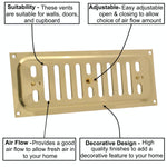Hit & Miss Air Vent - 9 x 3 Inch - Brass Polished - tradefit - 2