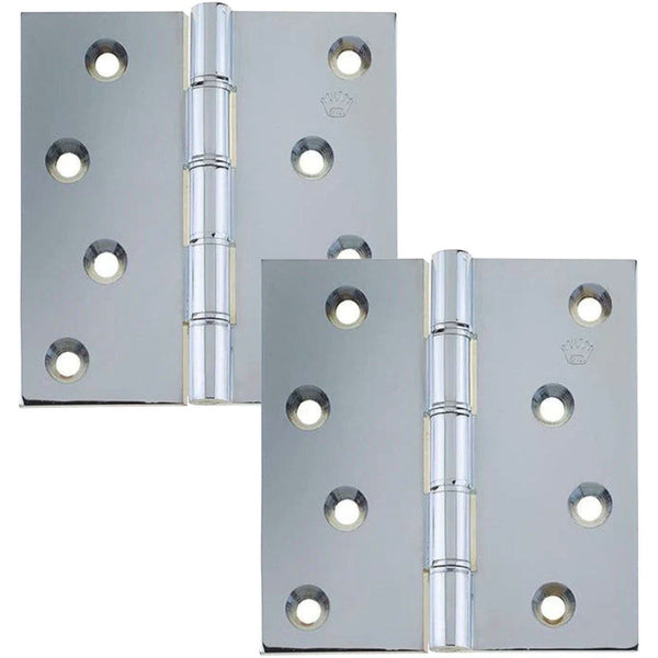 Projection Hinge Double Phosphor Bronze Washered - 102x102x3mm - Polished Chrome - tradefit - Featured Image