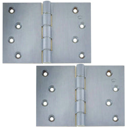 Projection Hinge Double Phosphor Bronze Washered - 102x102x3mm - Satin Chrome - tradefit