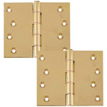 Projection Hinge Double Phosphor Bronze Washered - 102x125x4mm - Polished Brass - tradefit - 1