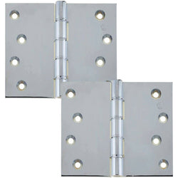 Projection Hinge Double Phosphor Bronze Washered - 102x125x4mm - Polished Chrome - tradefit