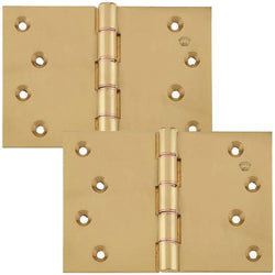 Projection Hinge Double Phosphor Bronze Washered - 102x151x4.5mm - Polished Brass - tradefit