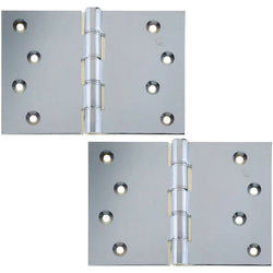 Projection Hinge Double Phosphor Bronze Washered - 102x151x4.5mm - Polished Chrome - tradefit