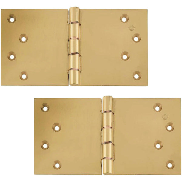 Projection Hinge Double Phosphor Bronze Washered - 102x200x4.5mm - Polished Brass - tradefit - Featured Image