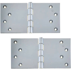 Projection Hinge Double Phosphor Bronze Washered - 102x200x4.5mm - Polished Chrome - tradefit