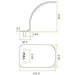 Hands Free Door Handle Set BACK 2 BACK Door Pull Set 110x70x93x2.5mm Satin Stainless - tradefit - 3