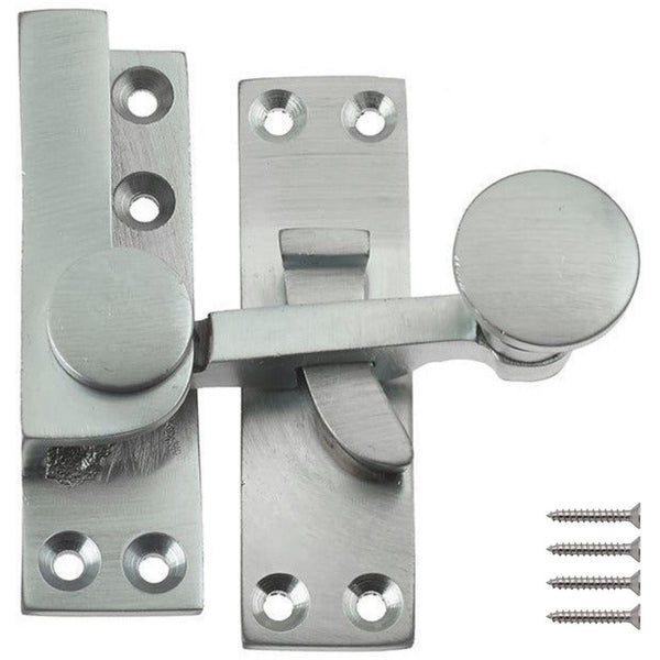 Quadrant Arm Sash Fastener - 70mm - Satin Chrome - tradefit - Featured Image