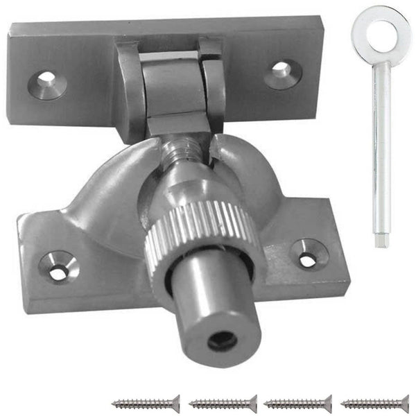 Locking Brighton Sash Fastener - 60mm - Satin Chrome - tradefit - Featured Image