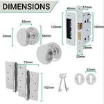 Victorian Polished Chrome Mortice Door Knob Kit - 80mm Sashlock - 102mm Hinges - tradefit - 4