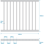 Key Clamp Infill Fence Panel - 48.3mm Diameter - 1200mm Long - Galvanised - tradefit - 7