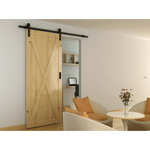 Barn Sliding Door System - 1.5m - Matt Black - tradefit - 1