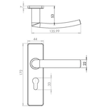 Lunar Lever On Backplate - Euro Profile - 172 x 44mm - Satin Stainless Steel - tradefit - 2