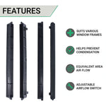 Trickle Window Slot Vent Set Inside & Out - 415mm - 4191mm²EA - Anthracite Grey - Pack of 50 - tradefit - 3