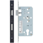 Mortice Euro Profile Sashlock DIN Standard - 90mm Case - 55mm Backset - Matt Black - tradefit - 1