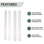Trickle Window Slot Vent Set Inside & Out - 415mm - 4191mm²EA - White - Pack of 50 - tradefit - 3