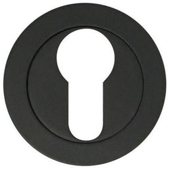 Black Round Euro Escutcheons - 50mm - Matt Black - Singles - tradefit