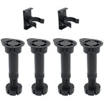 Kitchen Unit Legs Plinth Adjustable Cabinet Carcass Base Unit Feet - 120 - 150mm - Black - Pack of 4 - tradefit - 1