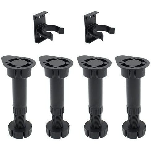 Kitchen Unit Legs Plinth Adjustable Cabinet Carcass Base Unit Feet - 150 - 180mm - Black - Pack of 4 - tradefit - Featured Image