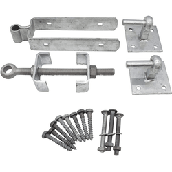 Field Gate Hinge Set Double Strap Adjustable Hook On Plate - (24" / 600mm) - Hot Dip Galvanised - tradefit