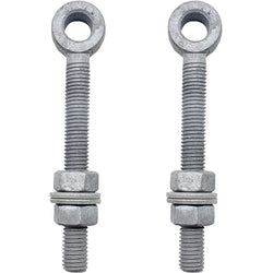Adjustable Gate Eye Hinge Bolts - 19 x 100mm / 3/4 x 4 Inch - Galvanised - Pack of 2 - tradefit