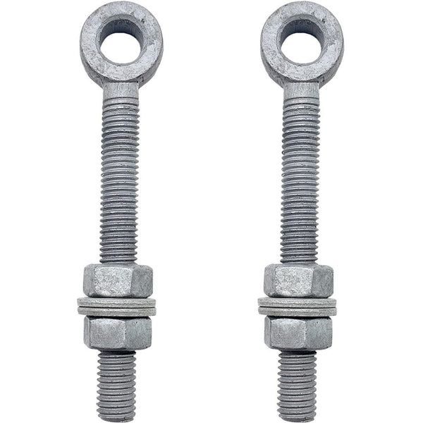 Adjustable Gate Eye Hinge Bolts - 19 x 100mm / 3/4 x 4 Inch - Galvanised - Pack of 2 - tradefit - Featured Image