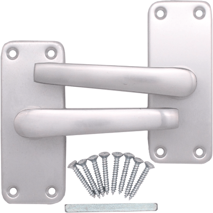 Aluminium Lever Door Handle Latch Set - 104 x 40mm - Satin Aluminium - tradefit - Featured Image
