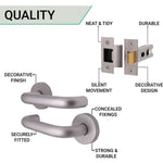 Return To Door Lever on Rose Handle & Latch Kit – Satin Aluminium - 76mm Latch - tradefit - 4