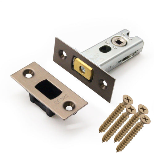 2.5 inch/64mm Tubular Bathroom Deadbolt - 44mm Backset - Antique Brass - tradefit