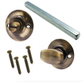 Victorian Ringed Bathroom Turn & Release - 5mm Spindle - Antique Brass