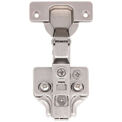 35mm Clip On Sprung Soft Close Kitchen Cabinet Hinge - HALF OVERLAY 110 Deg c/w Euro Screw on Plate - tradefit