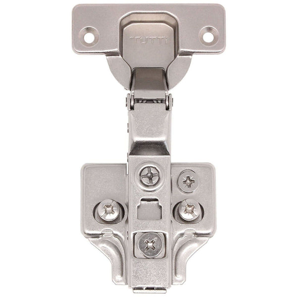 35mm Clip On Sprung Soft Close Kitchen Cabinet Hinge - HALF OVERLAY 110 Deg c/w Euro Screw on Plate - tradefit - Featured Image