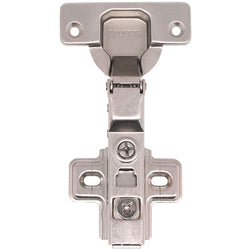 35mm Clip On Sprung Soft Close Kitchen Cabinet Hinge - HALF OVERLAY 110 Deg c/w Screw on Plate - tradefit