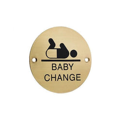 Baby Change Sign - 76mm - Polished Brass - tradefit