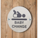 Circular Disc Navigation Signage - 76mm x 1.5mm - Screw Fixed - Baby Change - tradefit - 1
