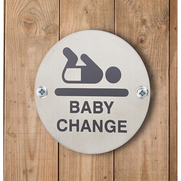 Circular Disc Navigation Signage - 76mm x 1.5mm - Screw Fixed - Baby Change - tradefit - Featured Image