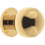 Centre Door Knob Ball Bolt Fixed Door Pull - 55mm - PVD Brass - tradefit - 1