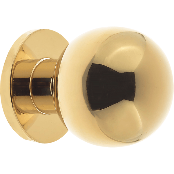 Centre Door Knob Ball Bolt Fixed Door Pull - 55mm - PVD Brass - tradefit - Featured Image