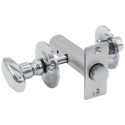 Bathroom Oval Thumb Turn & Release 60mm c/w Mortice Rack Bolt - Polished Chrome - tradefit