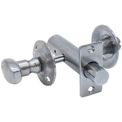Bathroom Oval Thumb Turn & Release 60 mm c/w Mortice Rack Bolt - Satin Chrome - tradefit