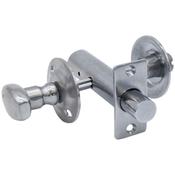 Bathroom Oval Thumb Turn & Release 60 mm c/w Mortice Rack Bolt - Satin Chrome - tradefit - Featured Image